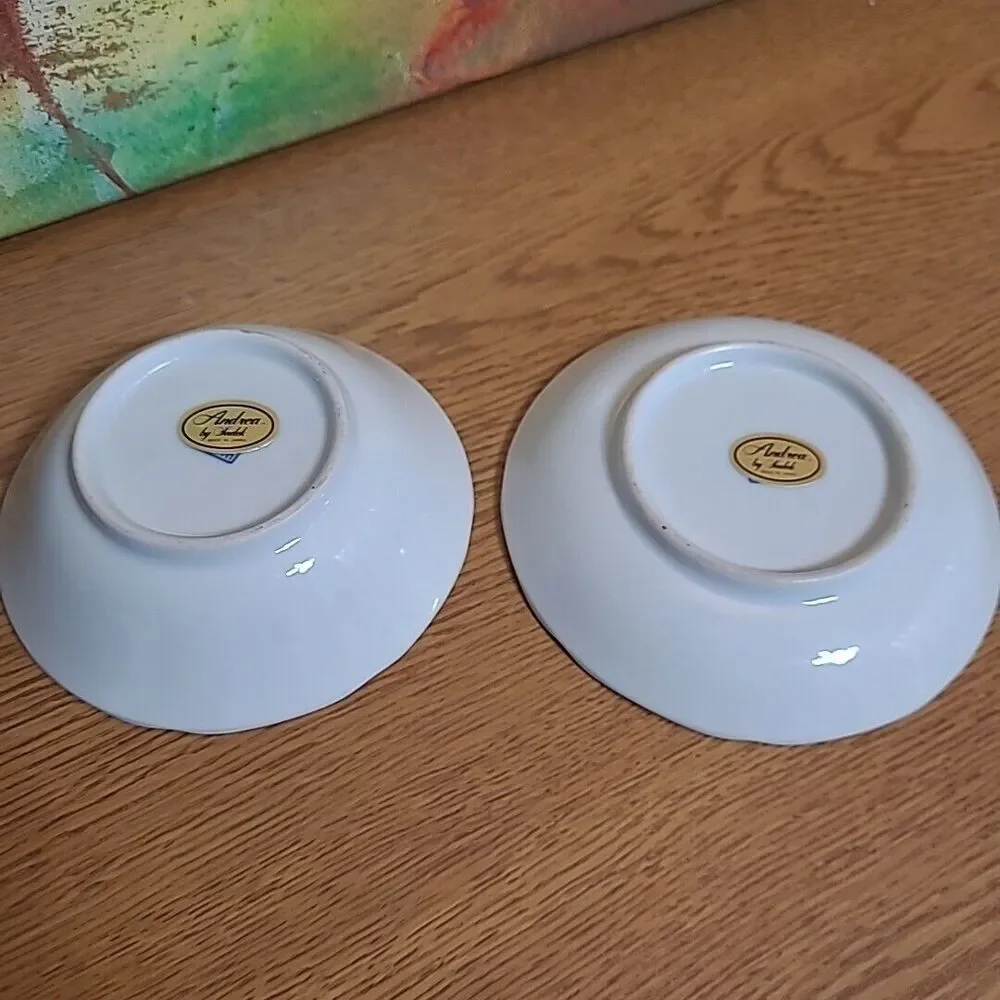 Andrea by Sadek Porcelain Trinket Dish and Saucer Small 4.5